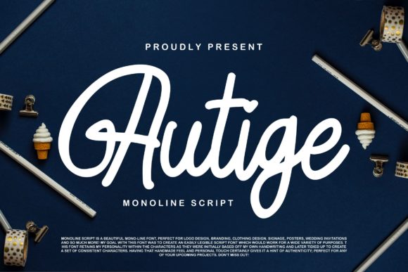 Discover the Elegance of Autige Script: A Vintage-Inspired Font for Modern Design